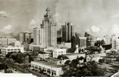 Downtown Houston rooftops from the SW